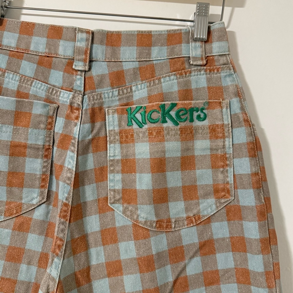 Kickers Blue and Brown Checkered Pants